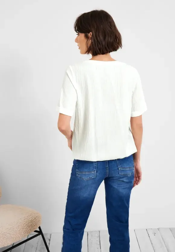 343839- Vanilla White Blouse - Cecil