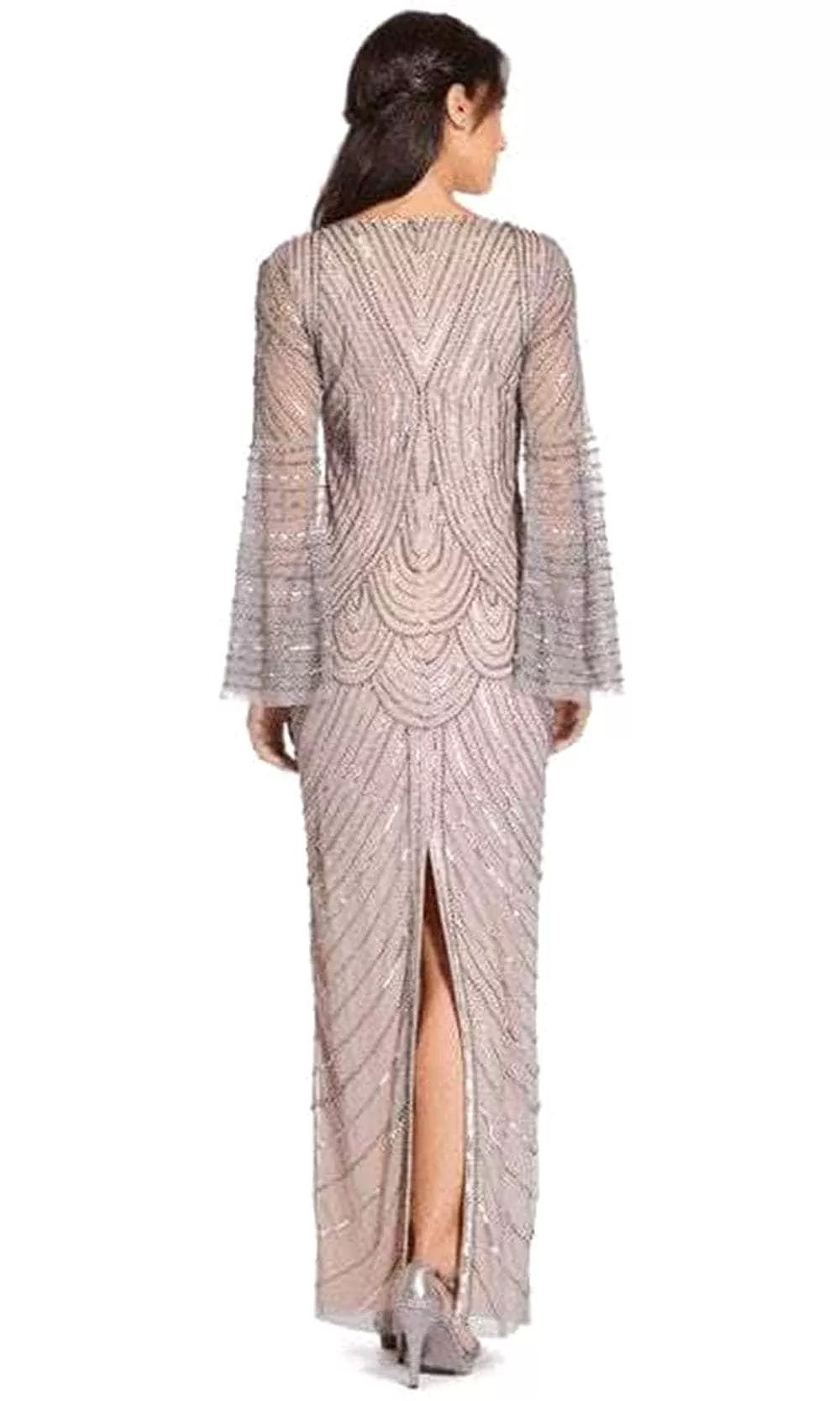 Adrianna Papell AP1E205923 - Long Bell Sleeve V-Neck Evening Dress