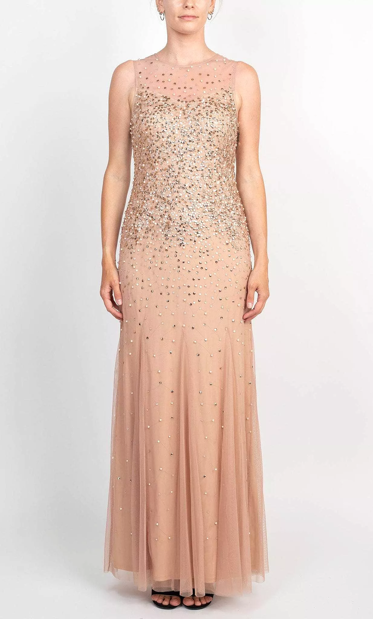 Adrianna Papell AP1E209164 - Illusion Sequined Sleeveless Gown