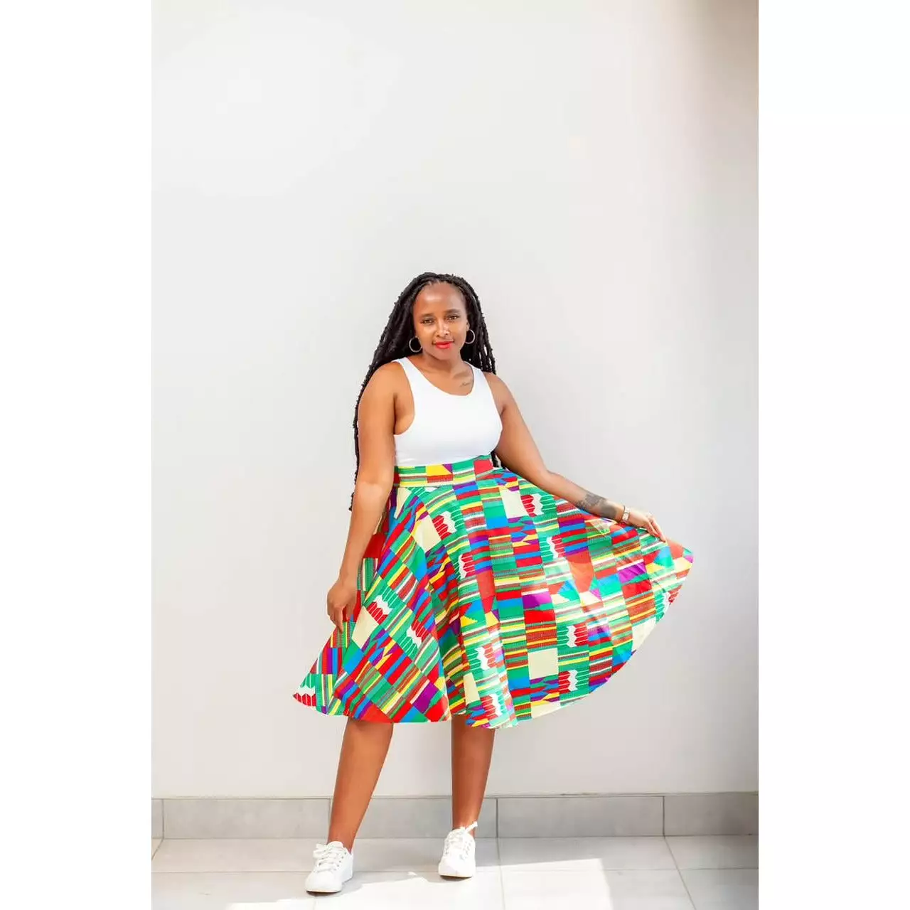 African Print Umbrella Skirt