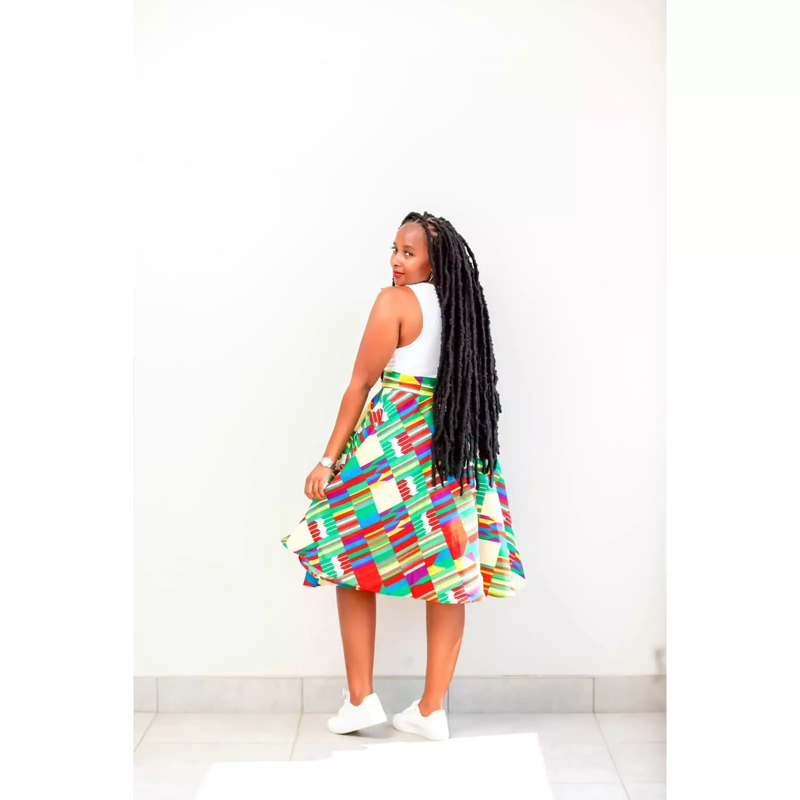 African Print Umbrella Skirt