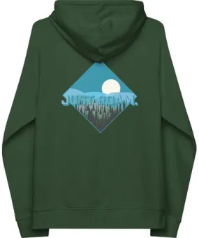 Anchor & Crew Bottle Green Just Roam. Seeker Organic Cotton Raglan Hoodie