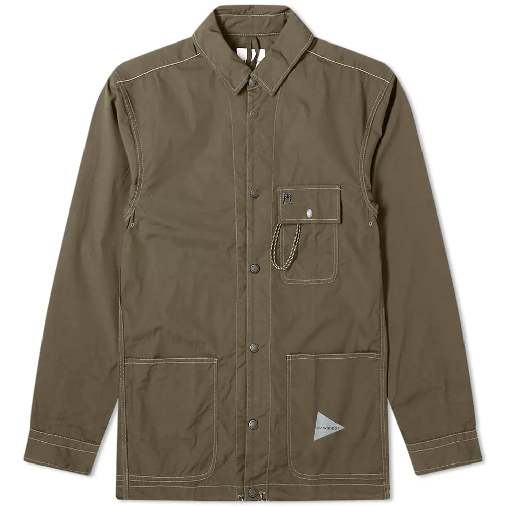 And Wander Drip Rip Shirt JacketKhaki