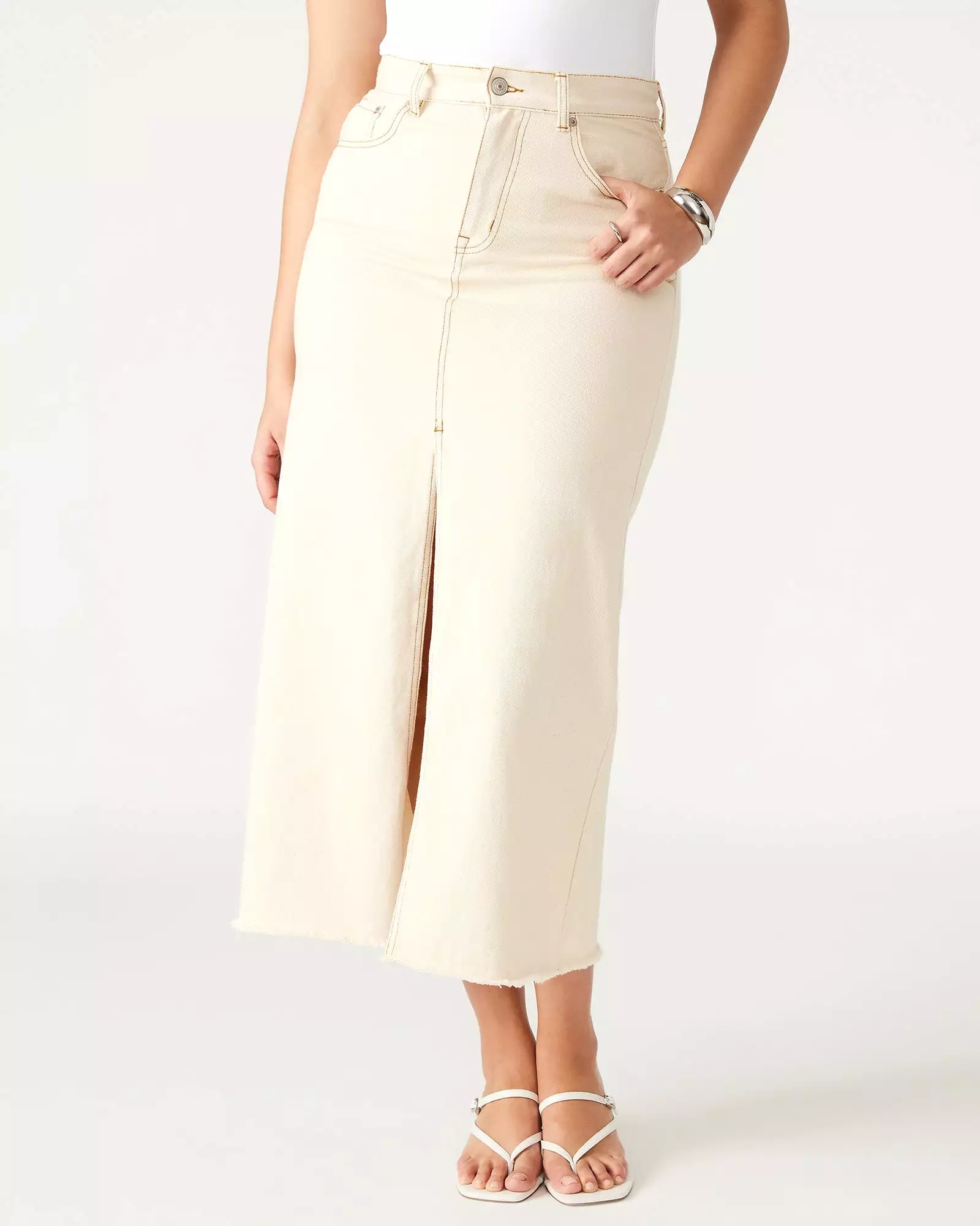 AVANI DENIM SKIRT IVORY