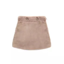 Brown faux-fur Skirt Nicole Collection