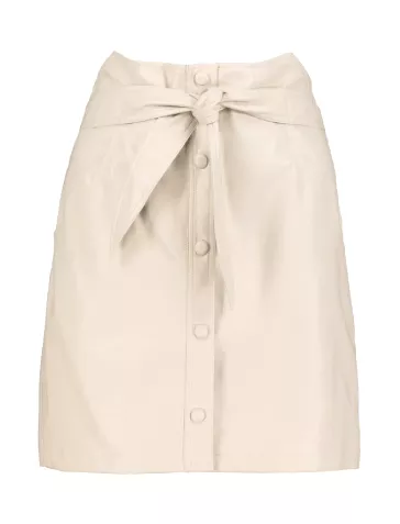 B&Y Leather Button Front Skirt