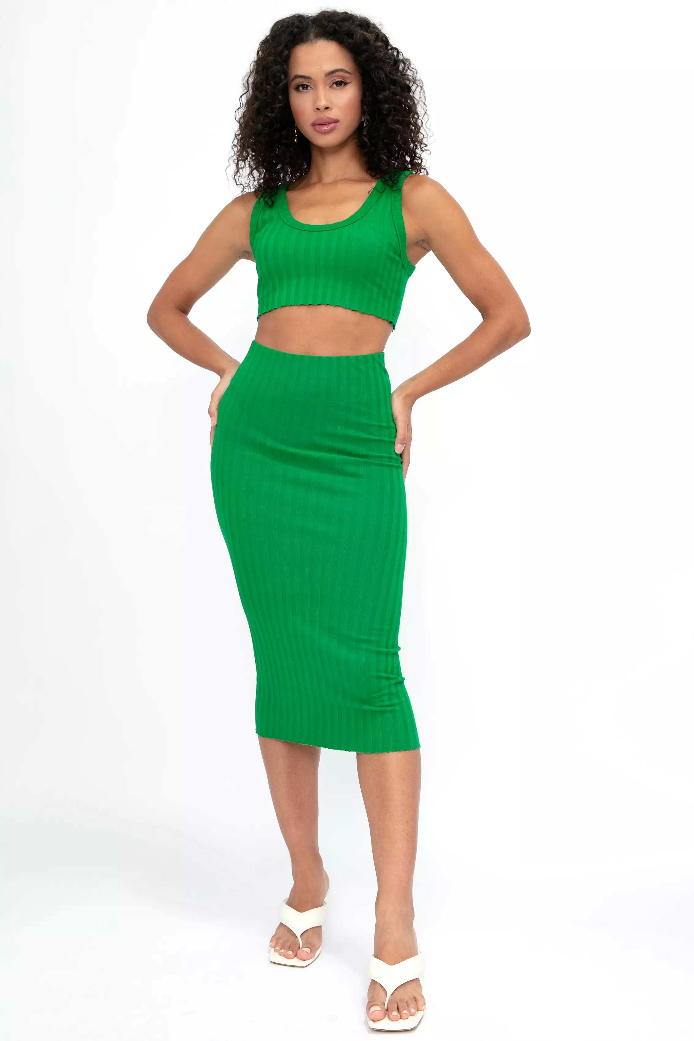 Capri Midi Skirt in Kelly Green