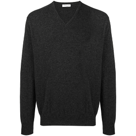 CASHMERE V NECK SWEATER GREY