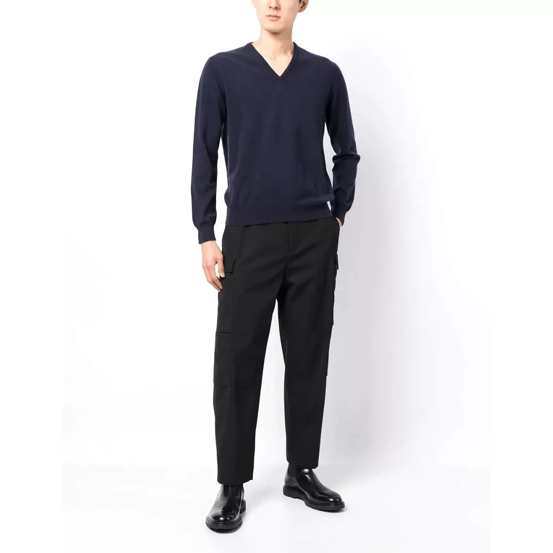 CASHMERE V-NECK SWEATER NAVY