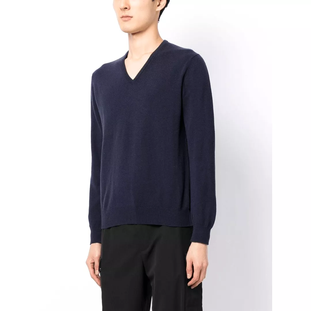 CASHMERE V-NECK SWEATER NAVY