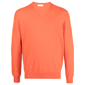 CASHMERE V-NECK SWEATER ORANGE