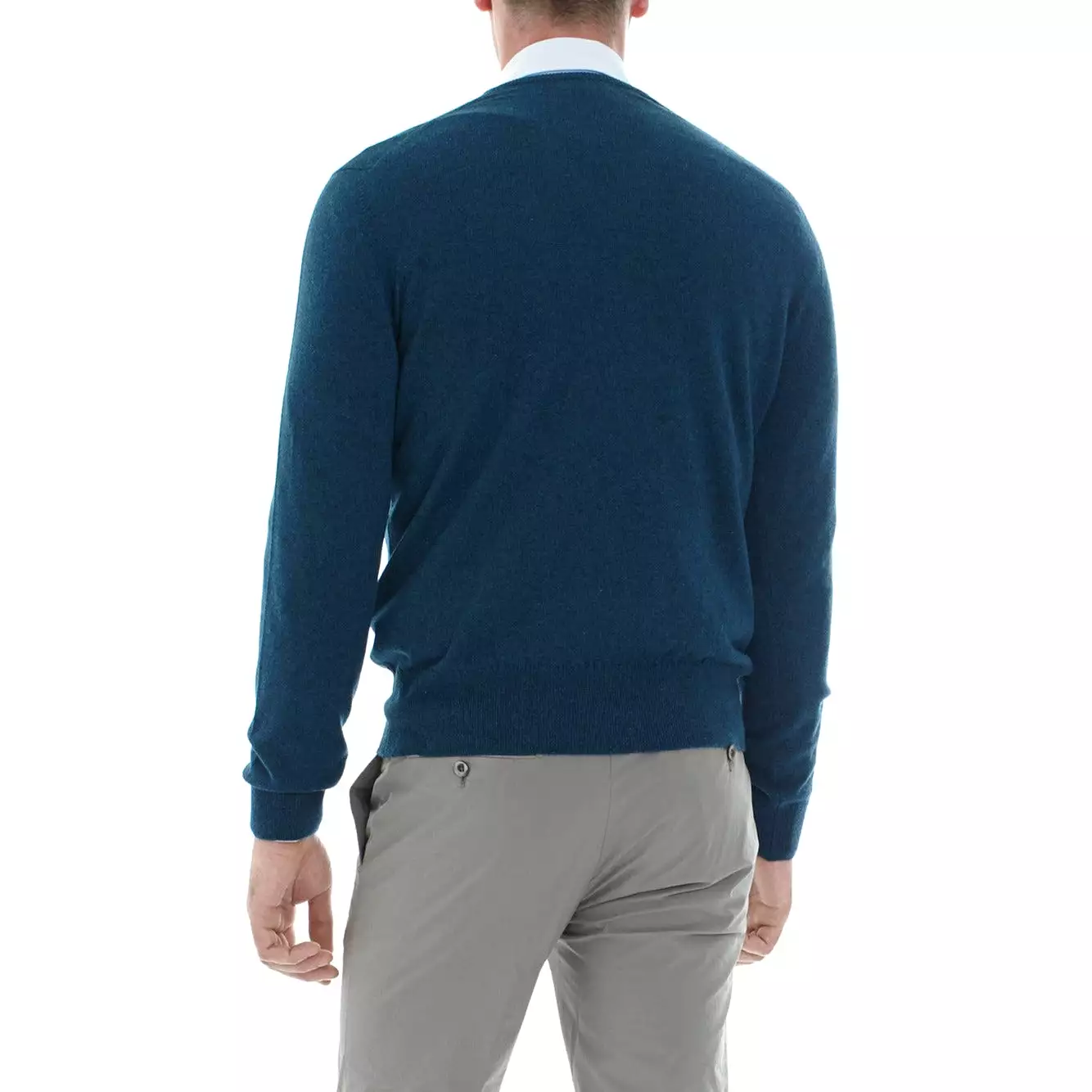 CASHMERE V NECK SWEATER TEAL