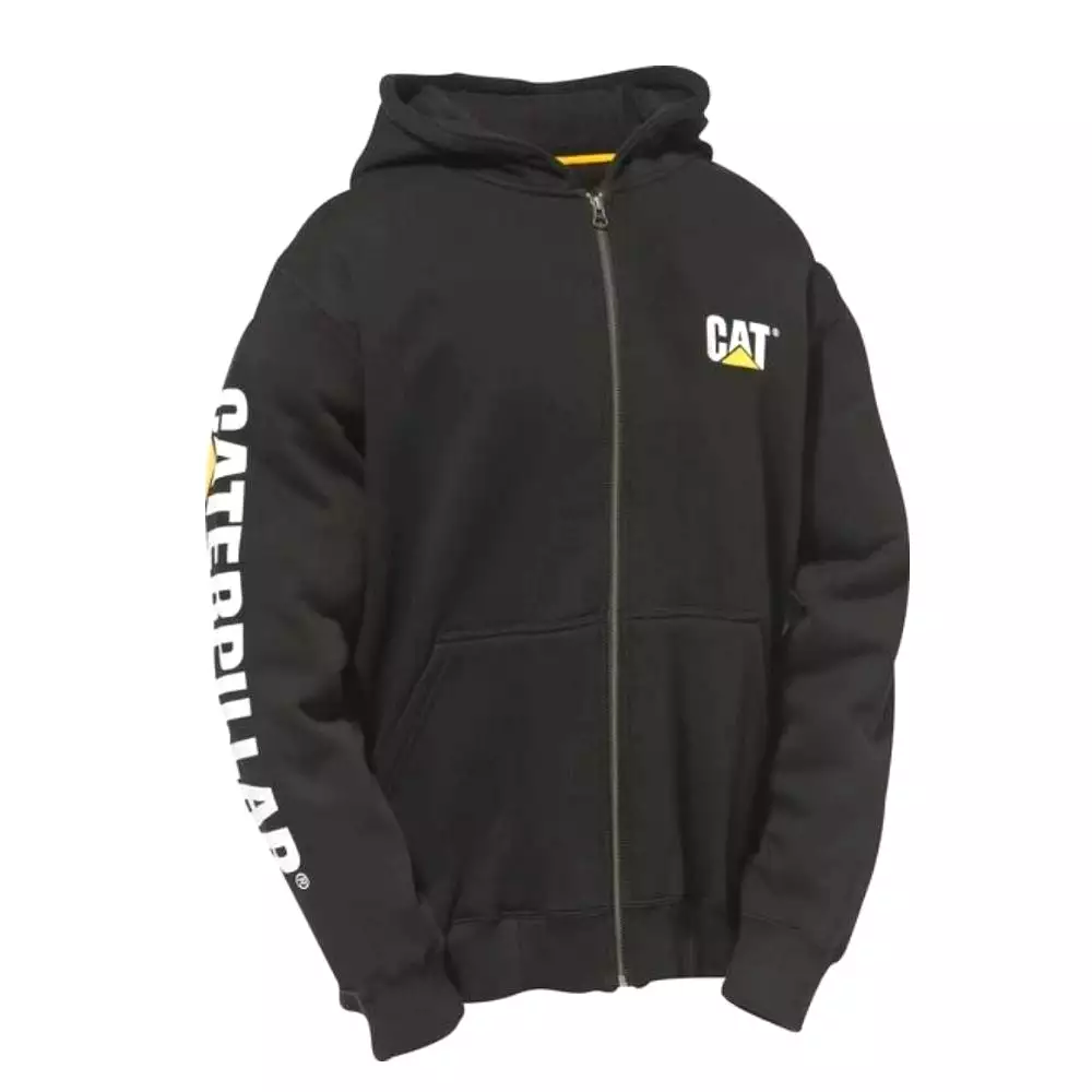 CAT Men's Full Zip Hooded Work Sweatshirt - Charcoal Eclipse W10840