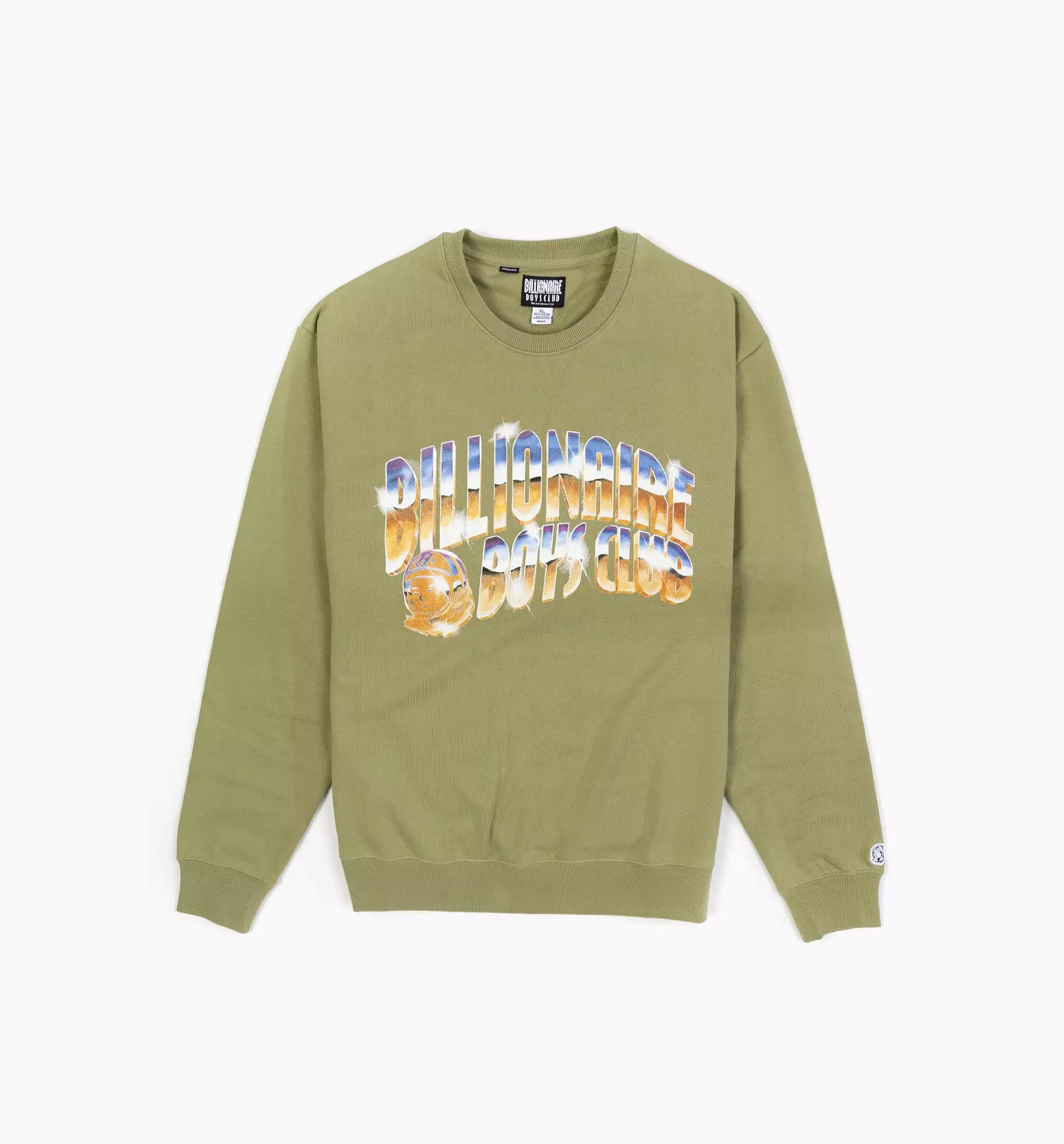 Chrome Graphic Oversized Mens Crewneck - Mosstone