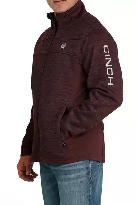 'Cinch' Men's Sweater Knit Full Zip - Burgundy