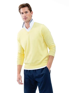 Classic V Neck Sweater - Lemonade