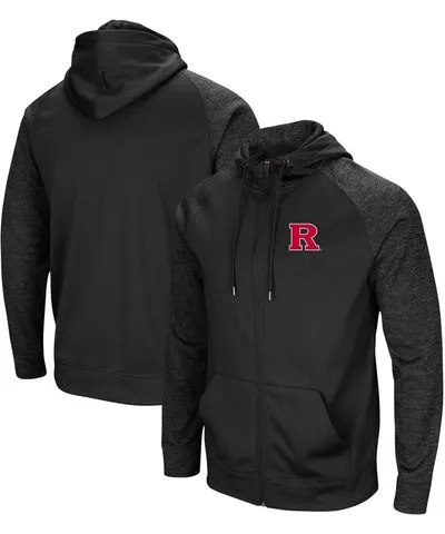 Colosseum Men's Colosseum Black Rutgers Scarlet Knights Blackout 3.0 Tonal Raglan Full-Zip Hoodie