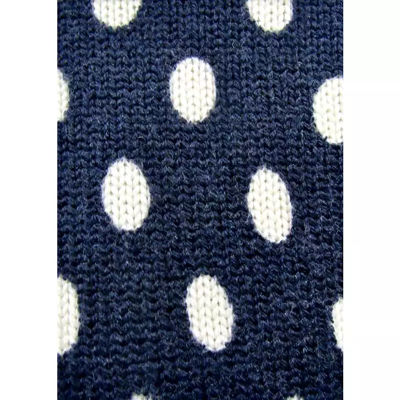 Comme Des Garons Navy and White Polkadot Sweater