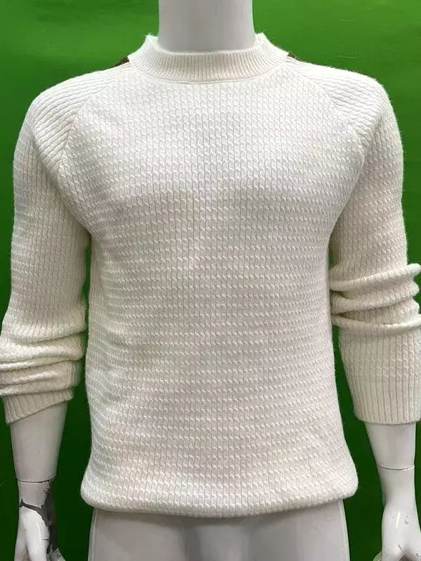 Contrast Casual Men Sweater Pullover