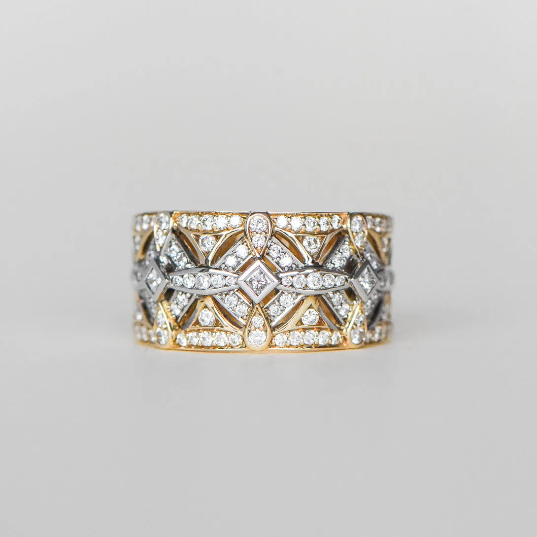 Diamond Embellished Wide Ring