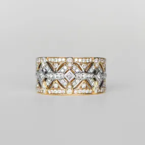 Diamond Embellished Wide Ring