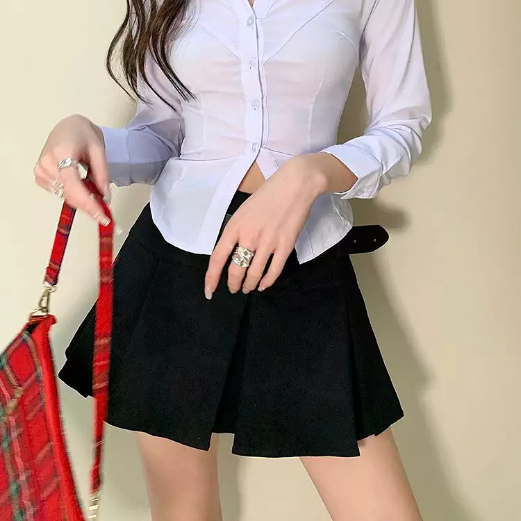 Erin Black Belt Skirt