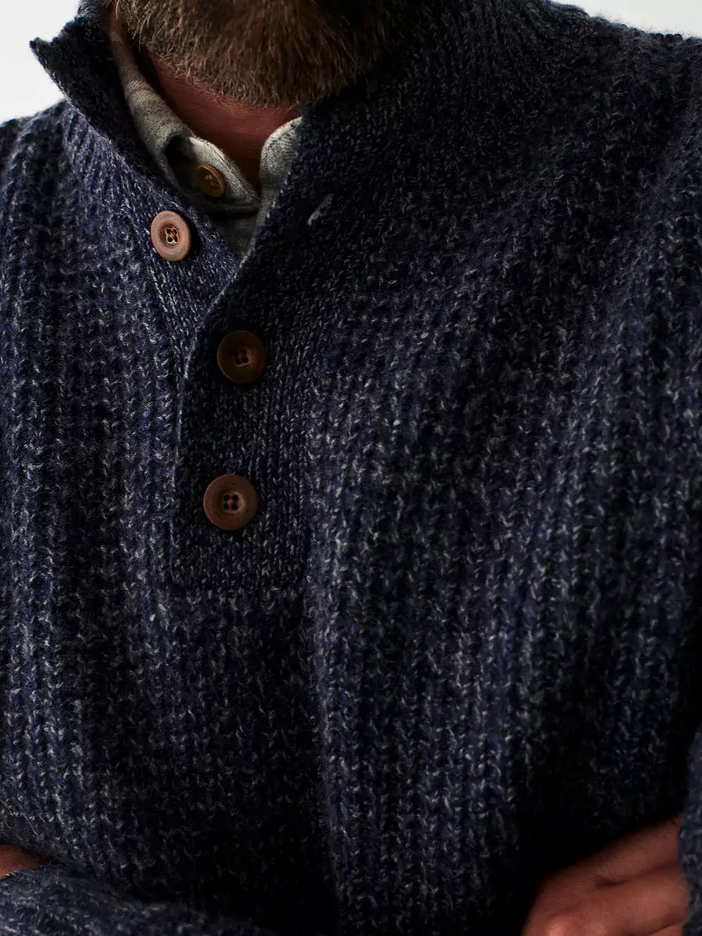 FAHERTY Cashmere Wool Quarter Button Sweater