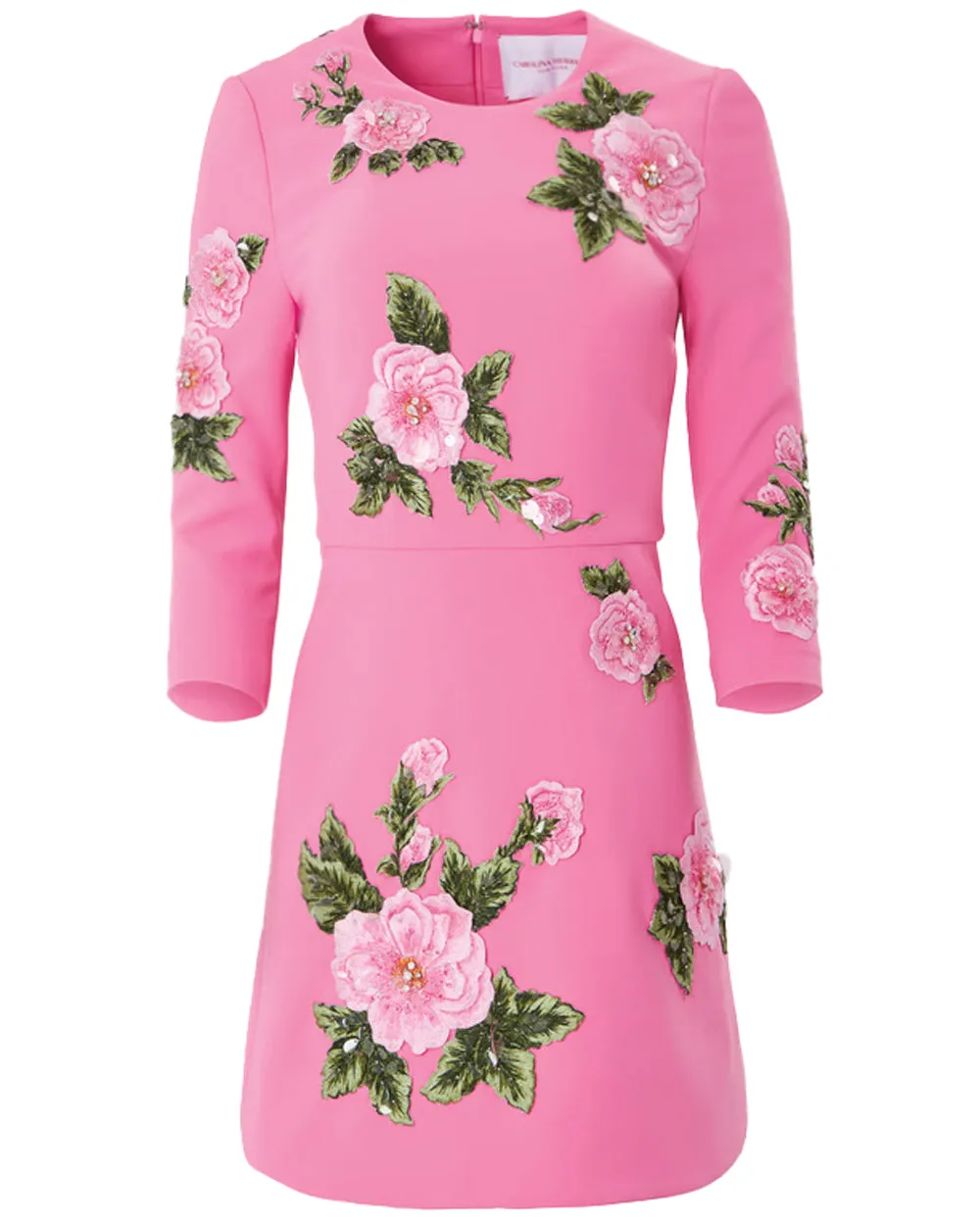 Flamingo Embellished Crewneck Dress