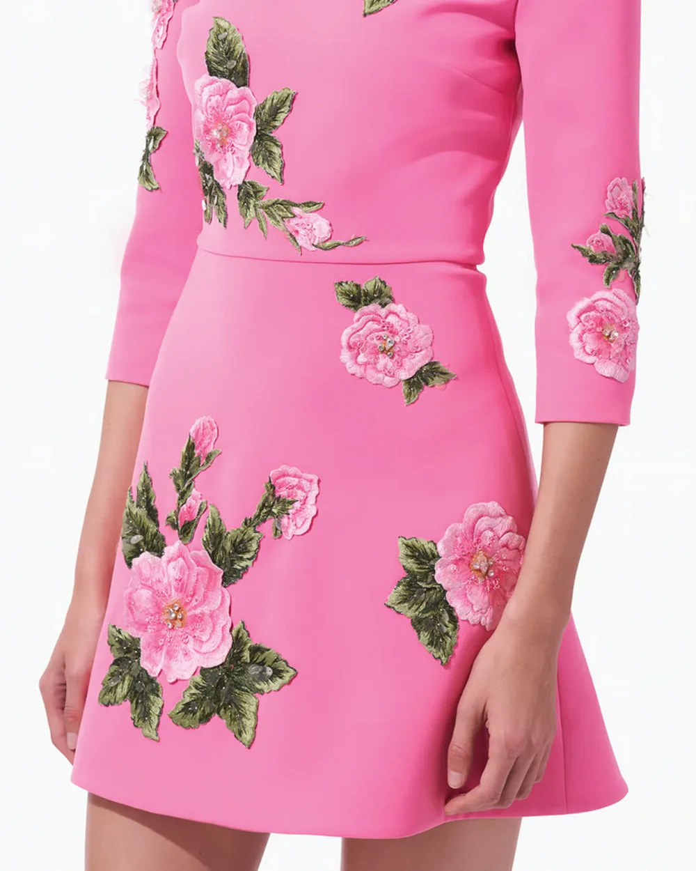 Flamingo Embellished Crewneck Dress