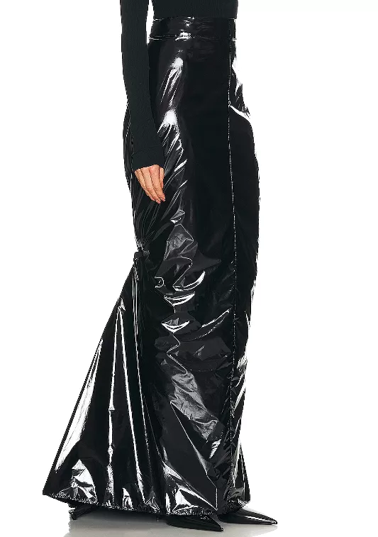 GARBAGE BAG TIE BACK TRUMPET MAXI SKIRT