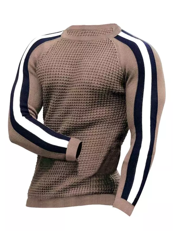 Geometric Round Neck Men Pullover Sweater