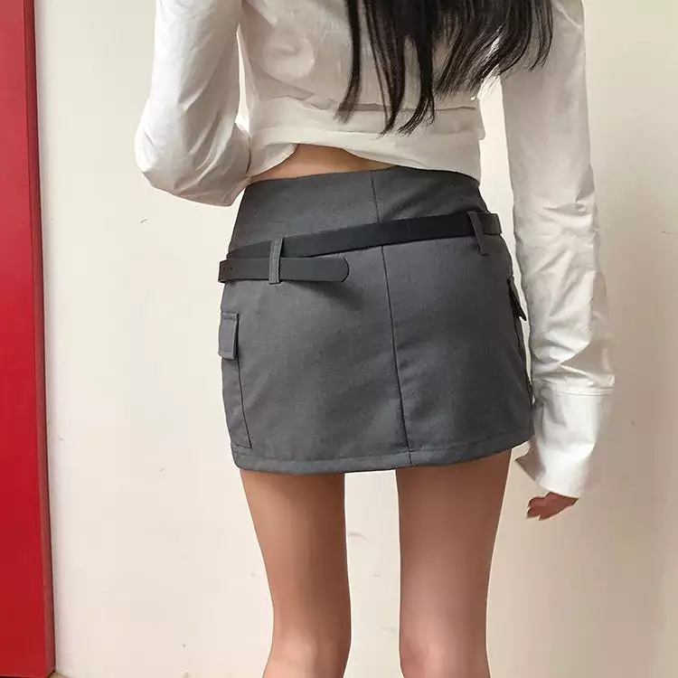 Grey Belt Skirt