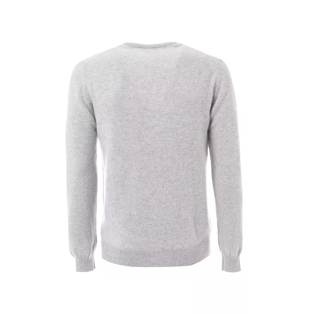 Grey wool round neck sweater