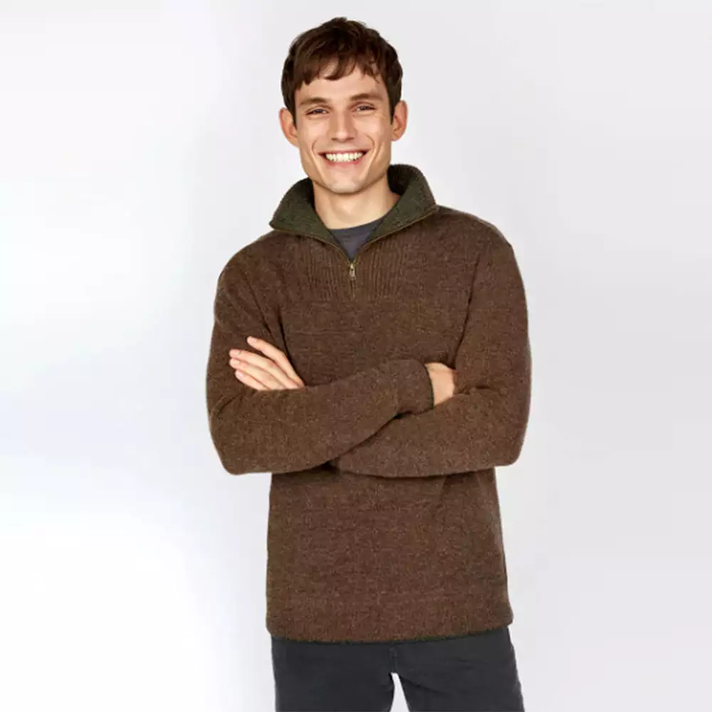 Half Zip Men's Irish Knit Sweater