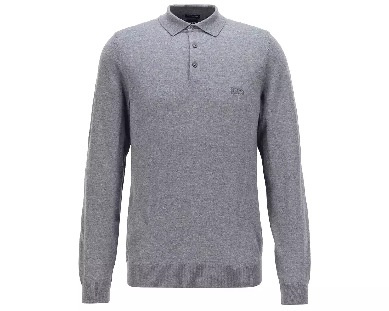 Hugo Boss Bono L 50435429 030 Virgin Wool Polo Shirt Grey