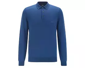 Hugo Boss Bono L 50435429 417 Virgin Wool Polo Shirt Blue