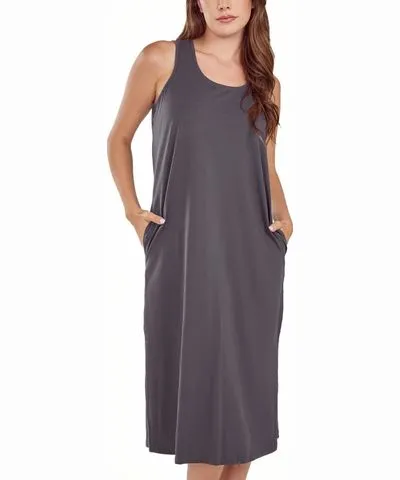 icollection Women's Soft Knit Tank Dress with Side Pockets