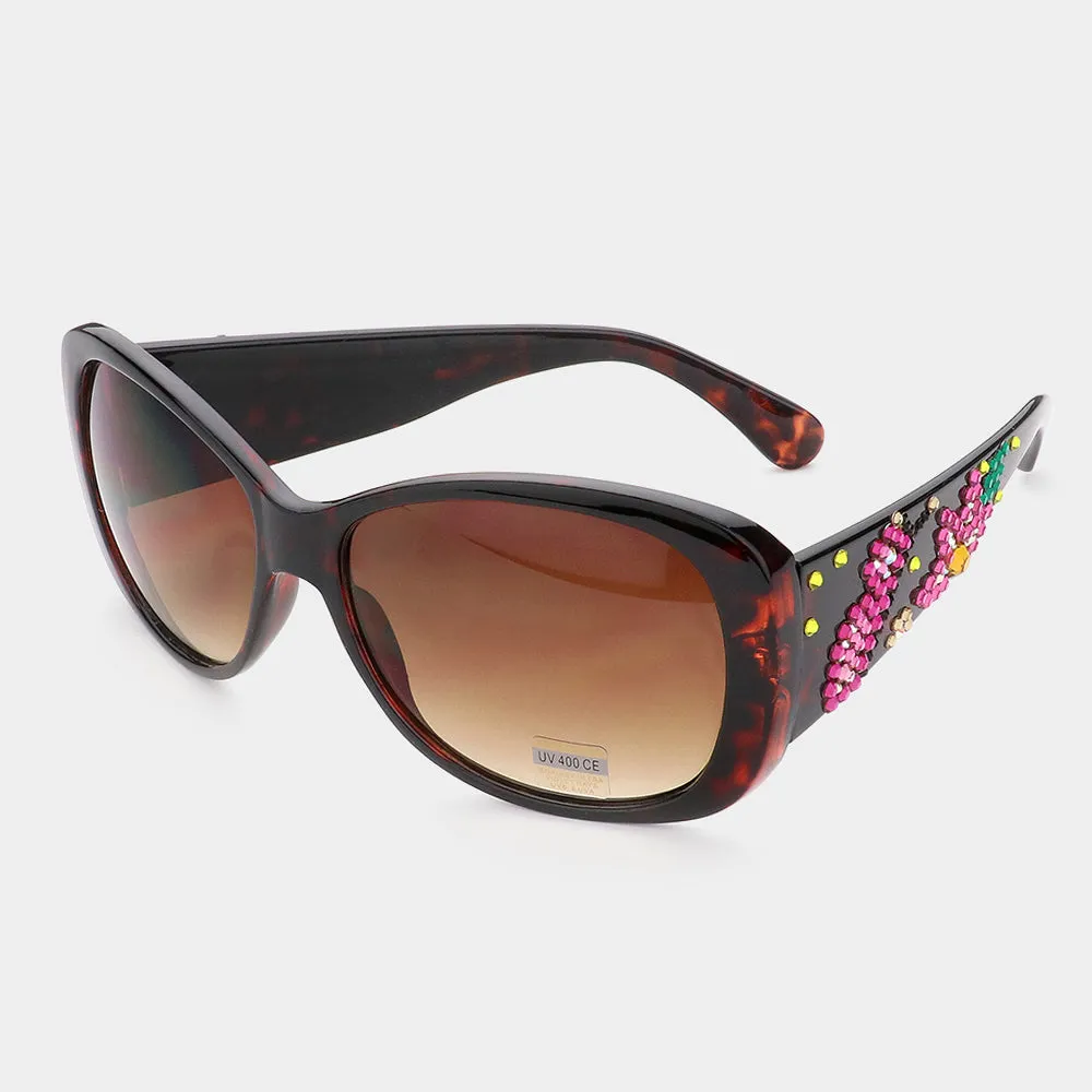 iLLASPARKZ Crystal Embellished Oversized Sunglasses