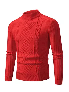 Jacquard Knitted Cashmere Men Pullover Sweater