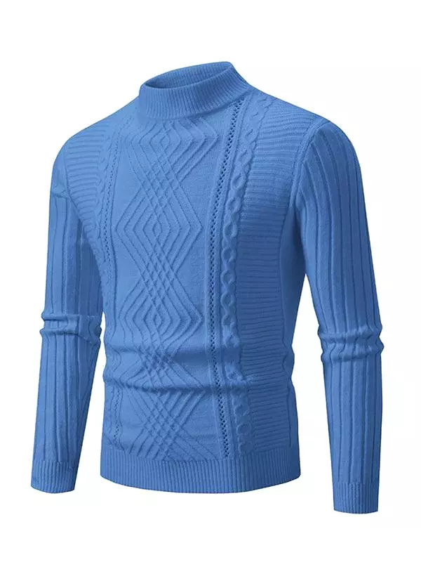 Jacquard Knitted Cashmere Men Pullover Sweater