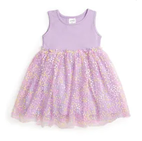 Lavender Confetti Flower Tank Tutu Dress