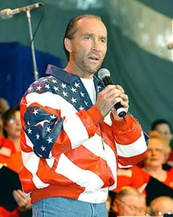 Lee Greenwood American Flag Leather Jacket - William Jacket