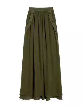 Long skirt in silk chiffon