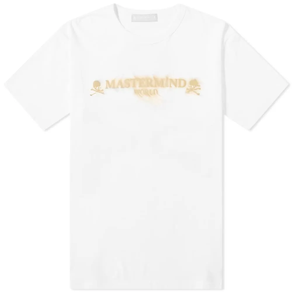 MASTERMIND WORLD Sand Logo T-ShirtWhite