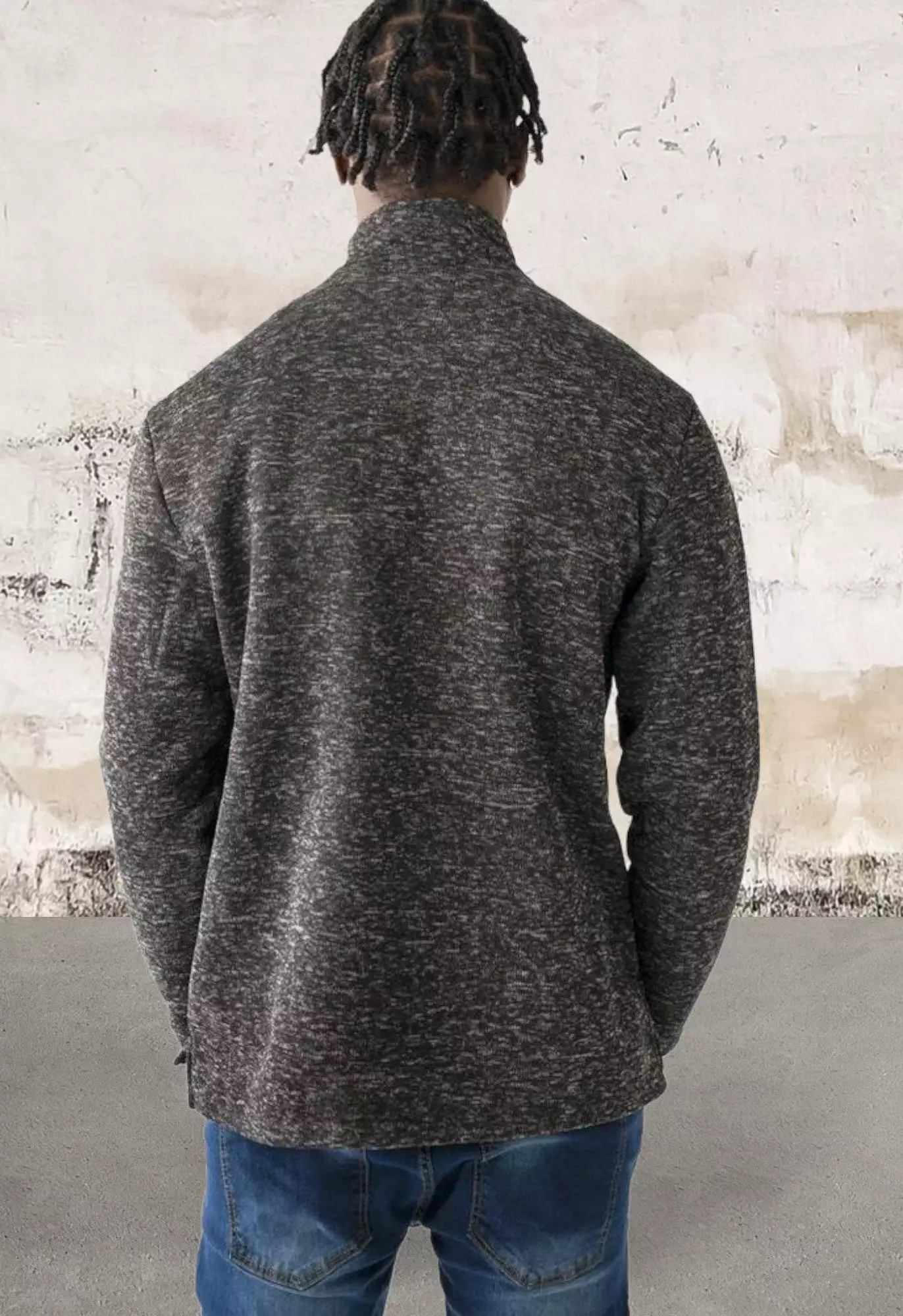 Men long sleeve 1/4 zip front sweater