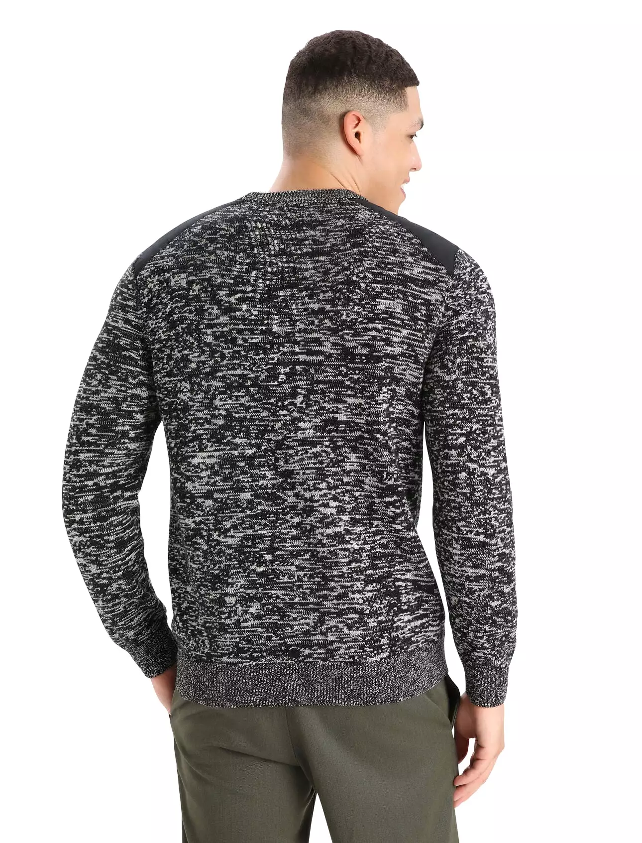 Mens Barein Crewe Sweater - Black/Snow