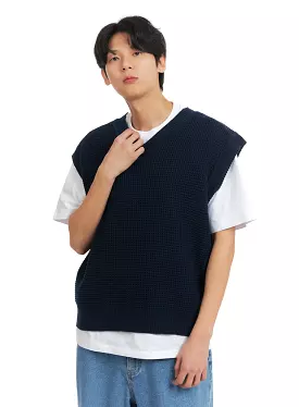 Men's Cozy V-Neck Wool-Blend Sweater Vest IA401