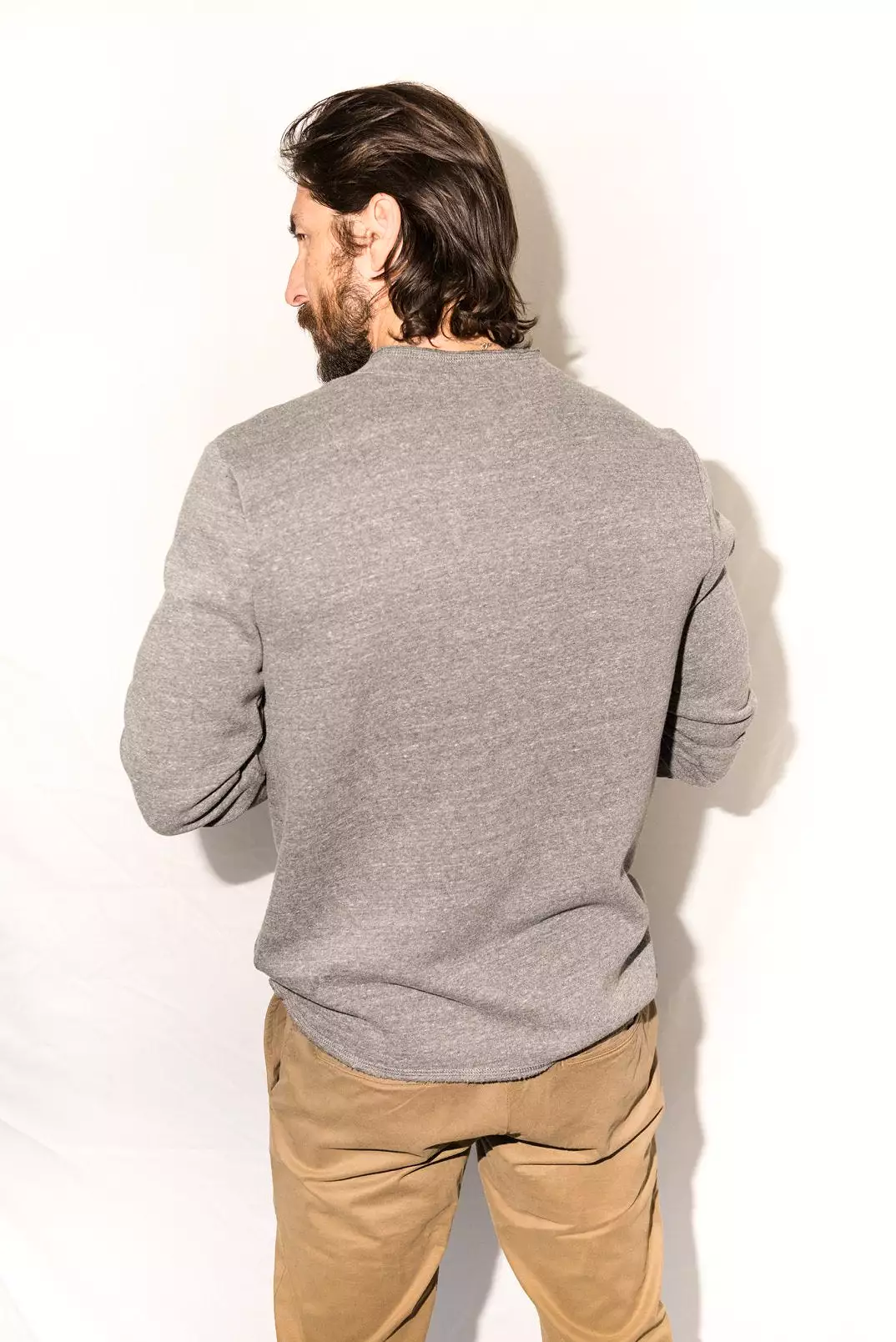 Men's French Terry Raw Neck Pocket Sweater