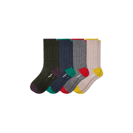 Men's Merino Wool Blend Sweater Calf Sock 4-Pack