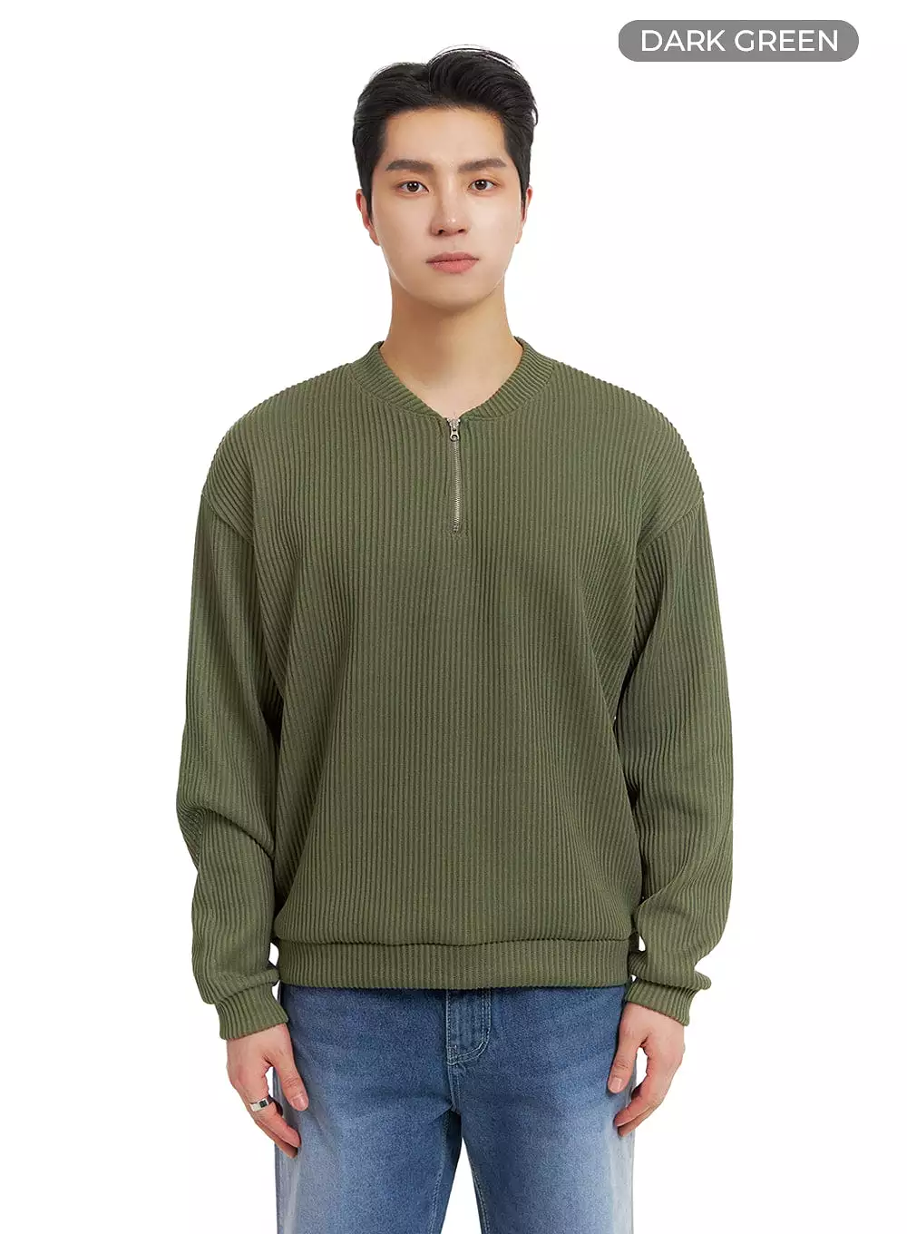 Men's Quarter Zip-Up Knit Sweater IA401